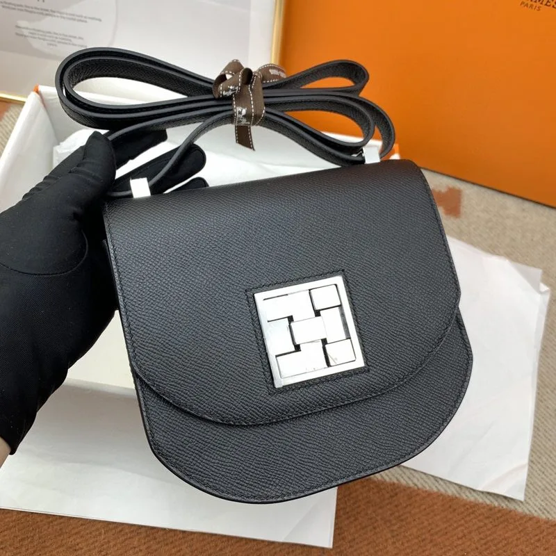 Hermes Mosaique 17 Black, Silver Toned Hardware Bag - Image 4