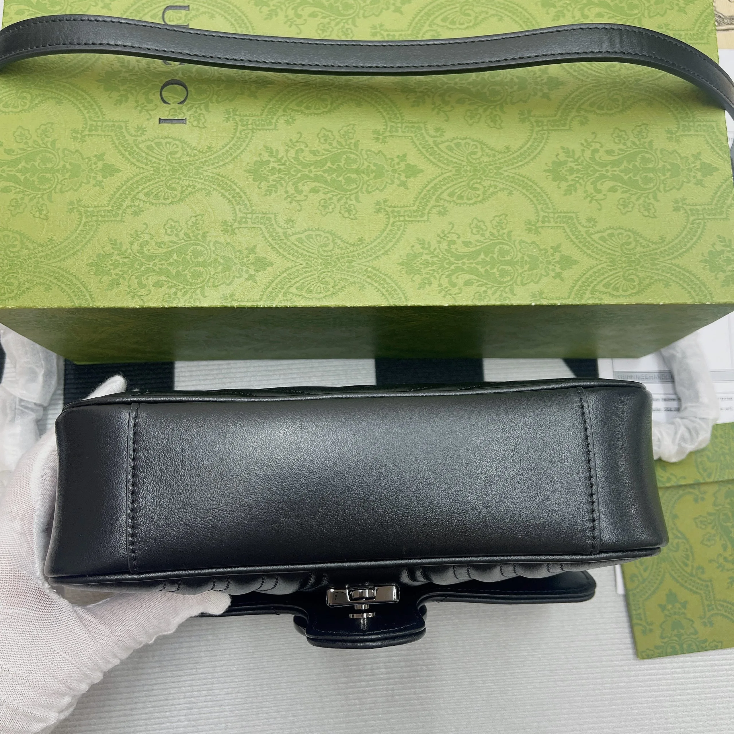 Gucci Marmont Matelassé Mini Bag White / GG - Image 9