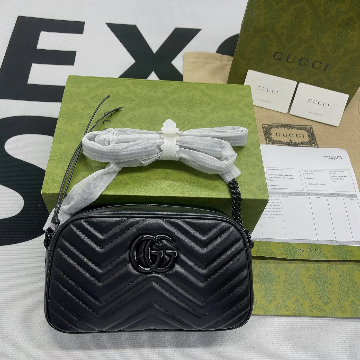 Alternative view of Gucci Marmont Matelasse Shoulder Bag Black
