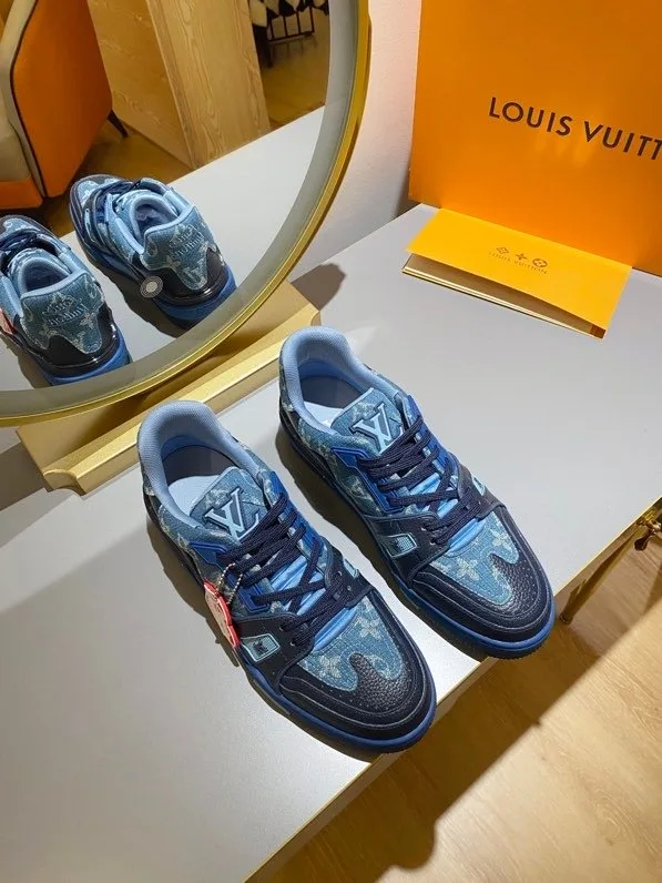 Louis Vuitton Trainer Sneaker Monogram Denim Blue Nigo/Virgil Abloh LV 1A9IQ9 - Image 6
