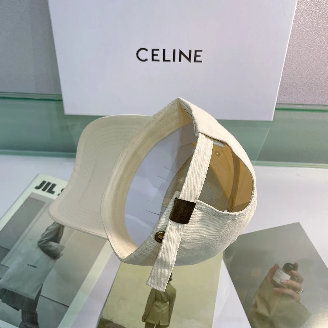 Celine Baseball Cap In Cotton Beige - Image 2