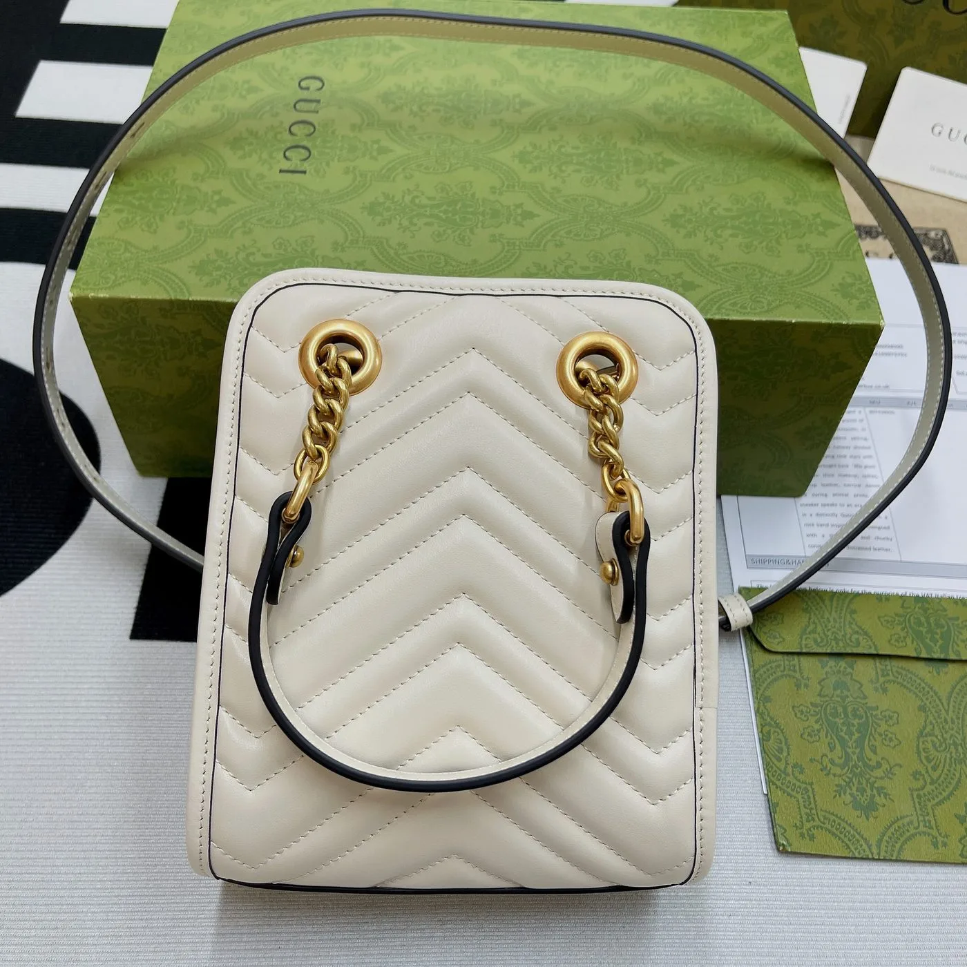 Alternative view of Gucci Marmont Matelasse Mini Bag White
