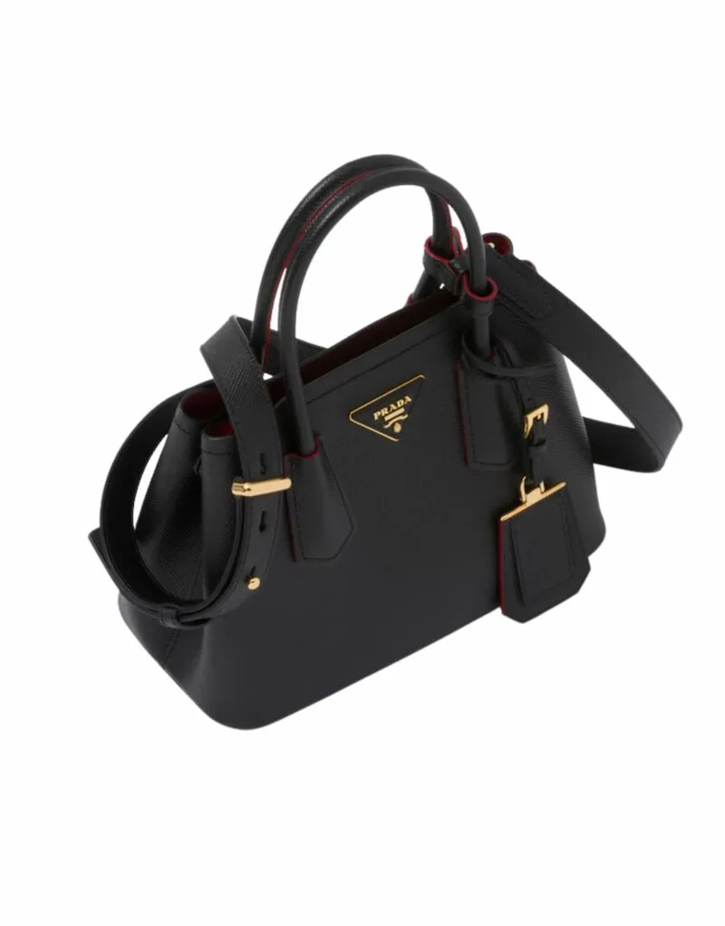 Prada Double Saffiano Mini Bag Black - Image 8