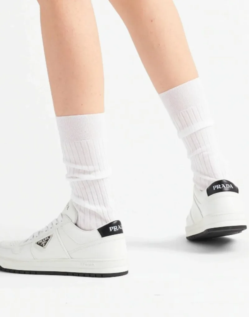 Alternative view of Prada Downtown Perforated Sneakers White/Black /
