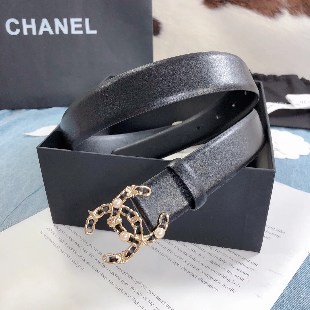 Chanel Belt With Double C Buckle Black Gold Toned Hardware Women - Image 4