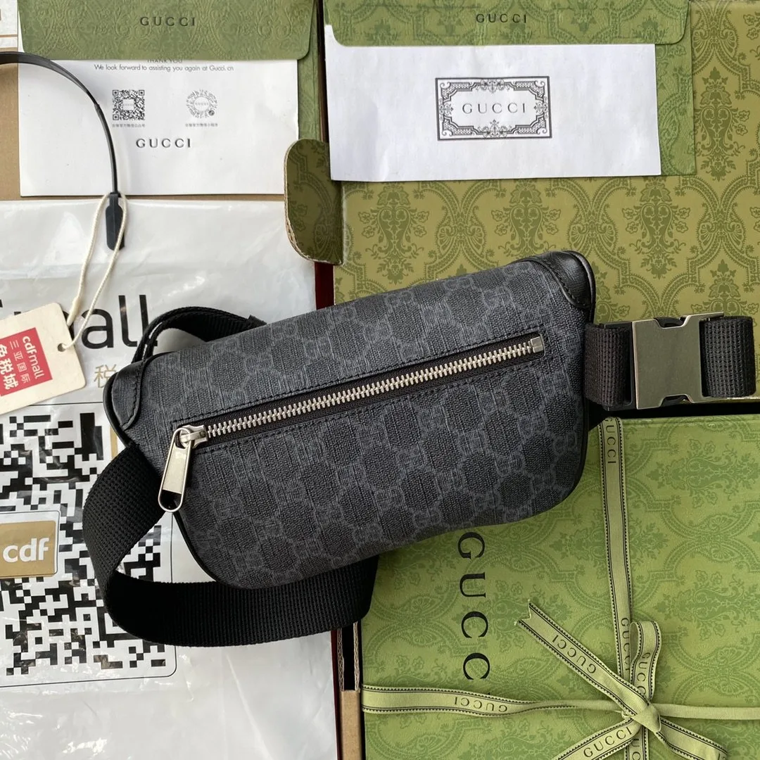 Alternative view of Gucci Belt Bag With Interlocking G Black GG Supreme Canvas /