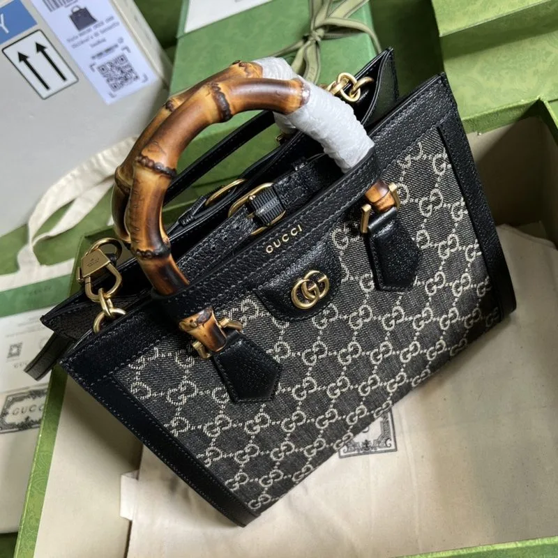 Alternative view of Gucci Diana Small Tote Bag Black / GG