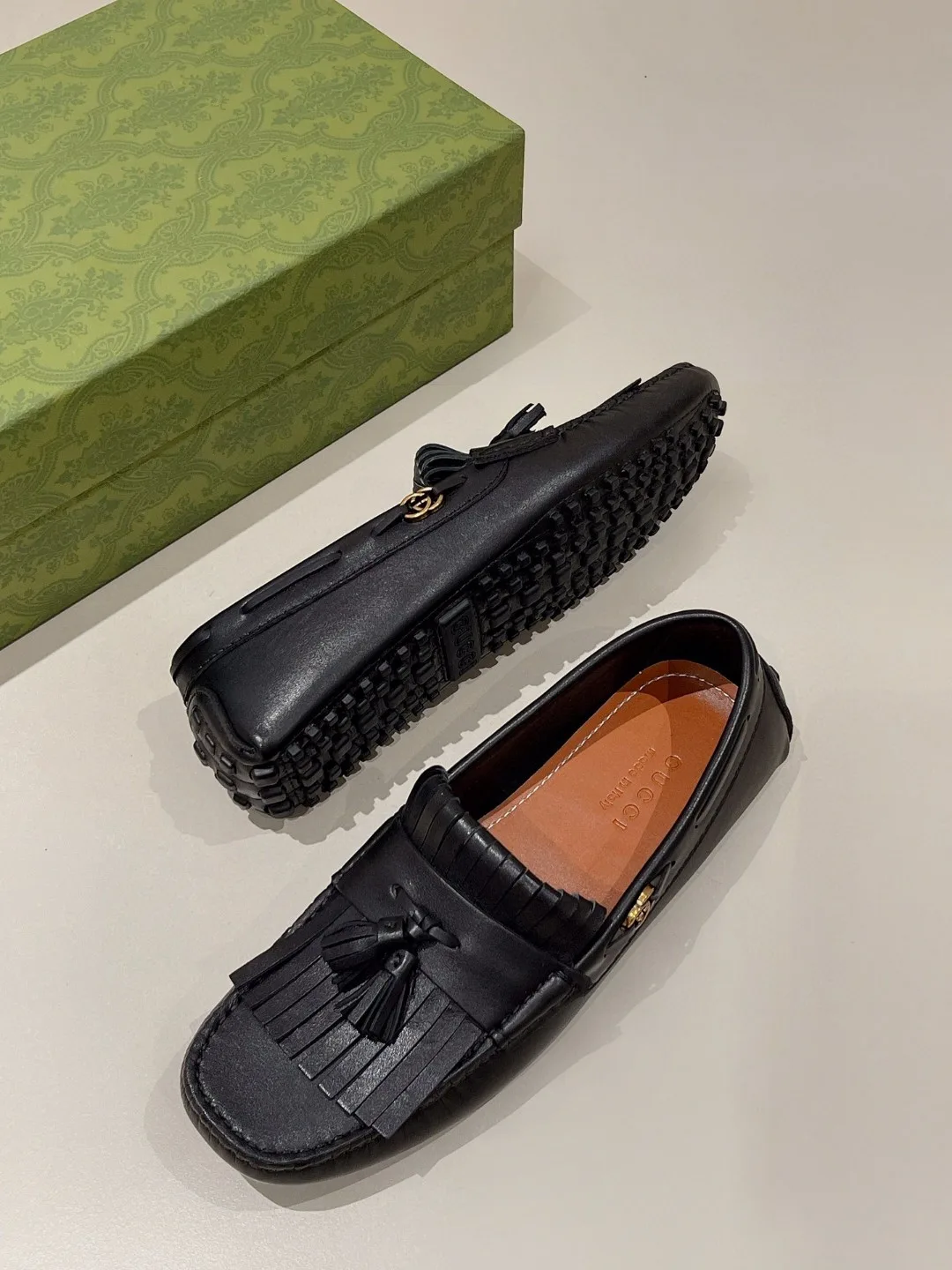Gucci Men’s Loafer With Driver Interlocking G Black - Image 9