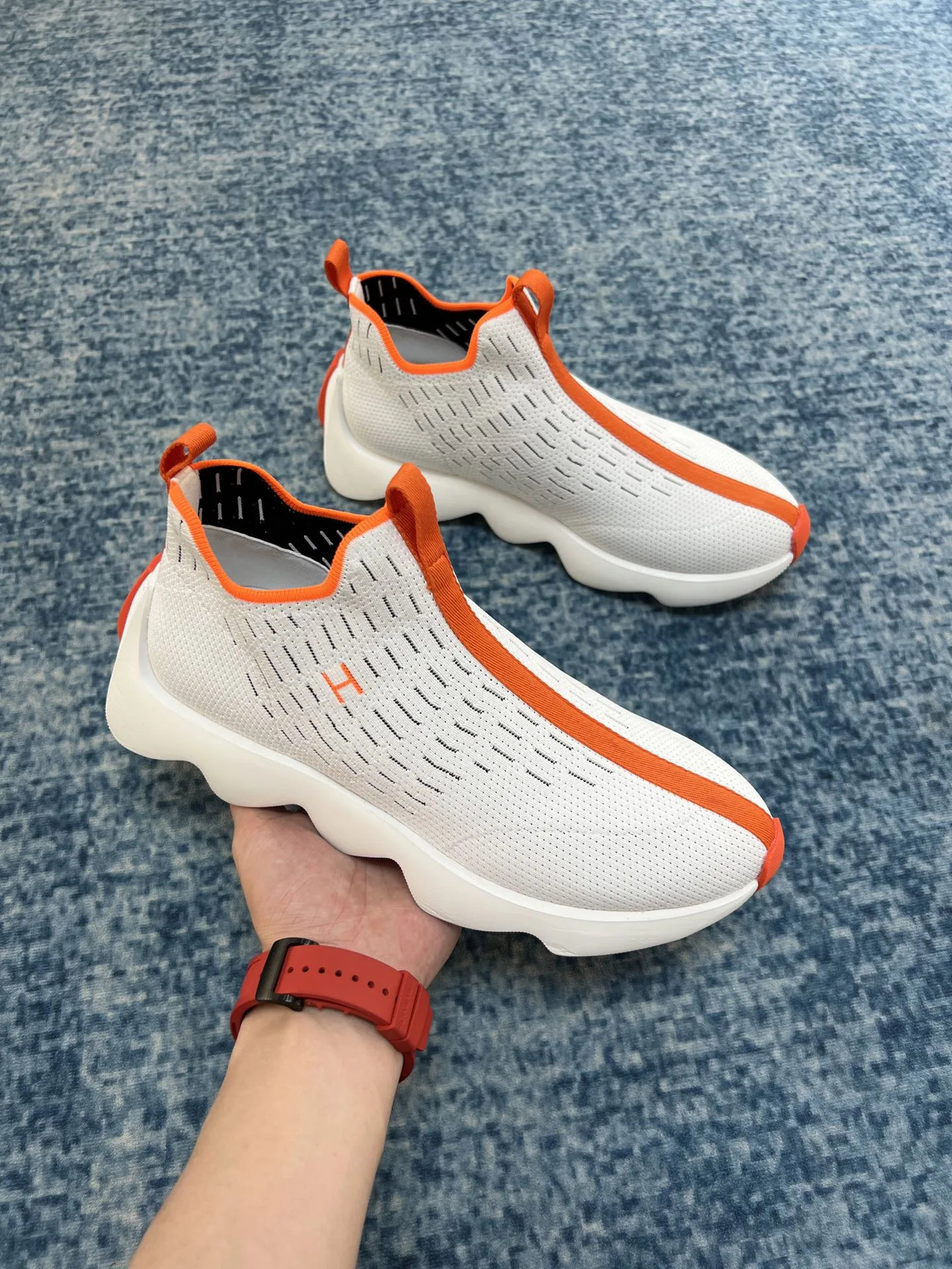 Alternative view of Hermes Eclair Sneakers White/ Orange