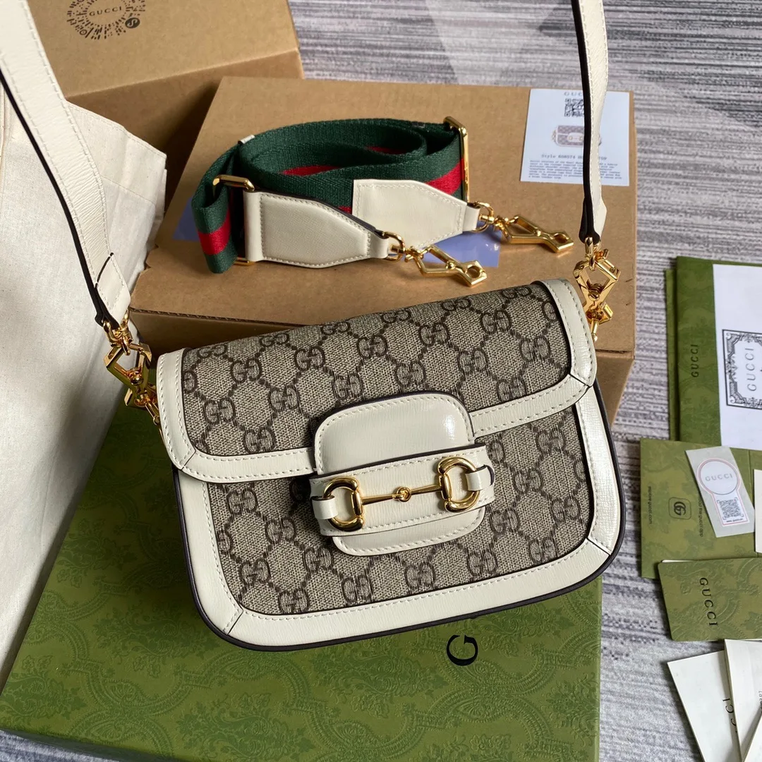 Gucci Horsebit 1955 GG Mini Bag White - Image 4