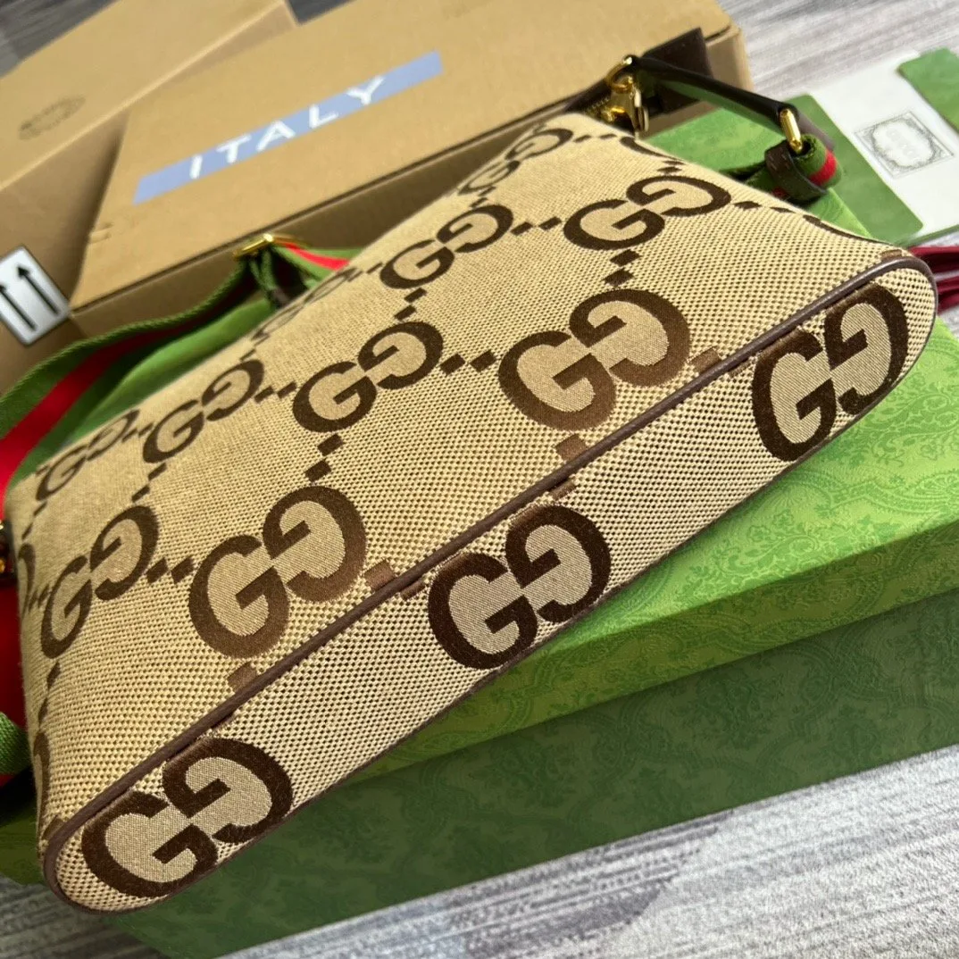 Alternative view of Gucci Jumbo GG Messenger Bag Camel And Ebony Jumbo GG Canvas /