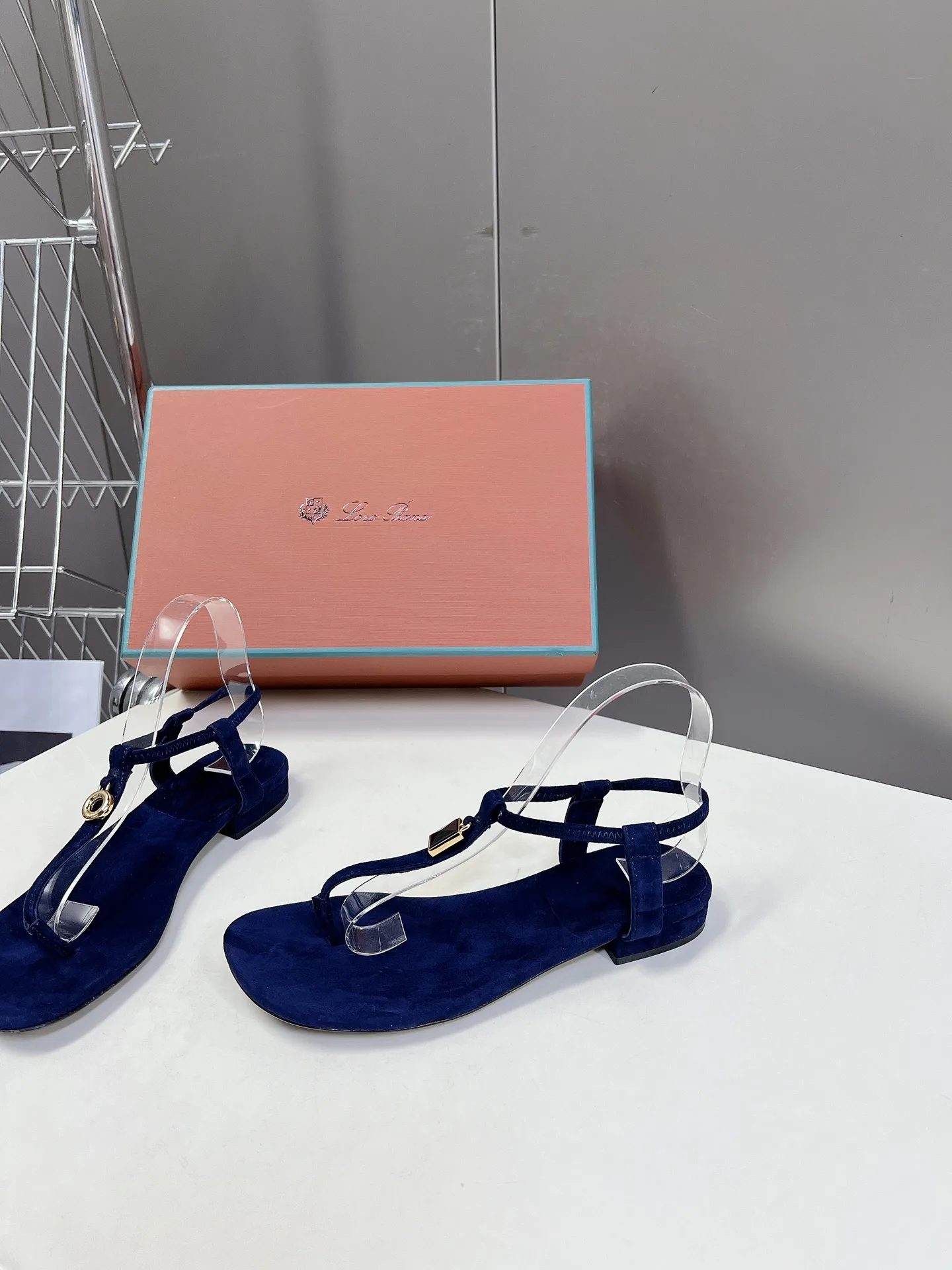 Loro Piana Mindil Sandal Navy Blue – FAO1561 - Image 8
