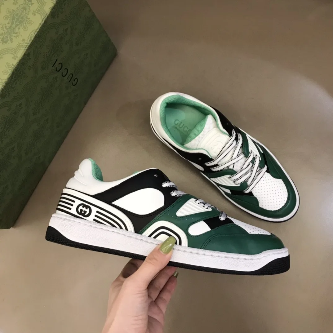 Gucci Men’s Basket Sneaker Dark Green - Image 9
