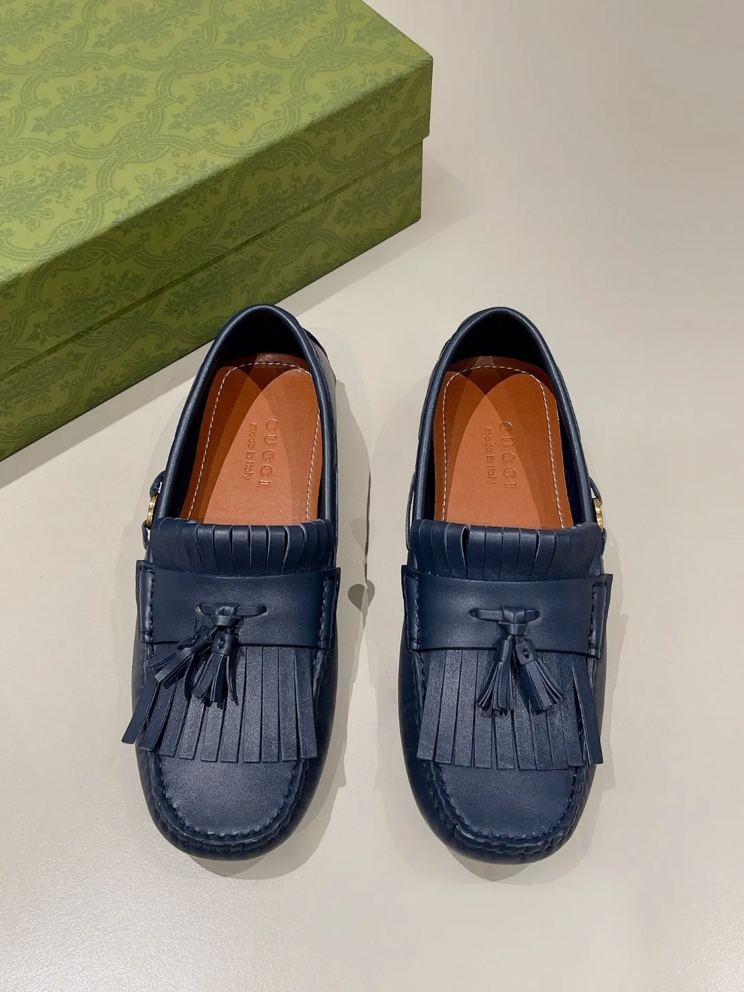 Gucci Men’s Loafer With Driver Interlocking G Blue - Image 9