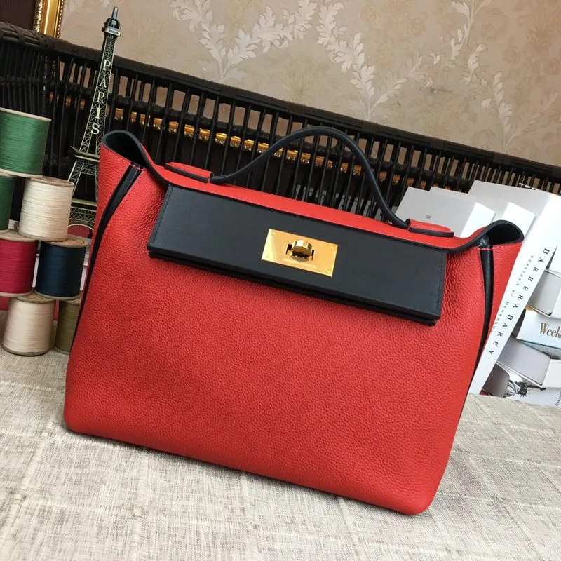 Alternative view of Hermes Clemence Swift Red Gold Toned Hardware