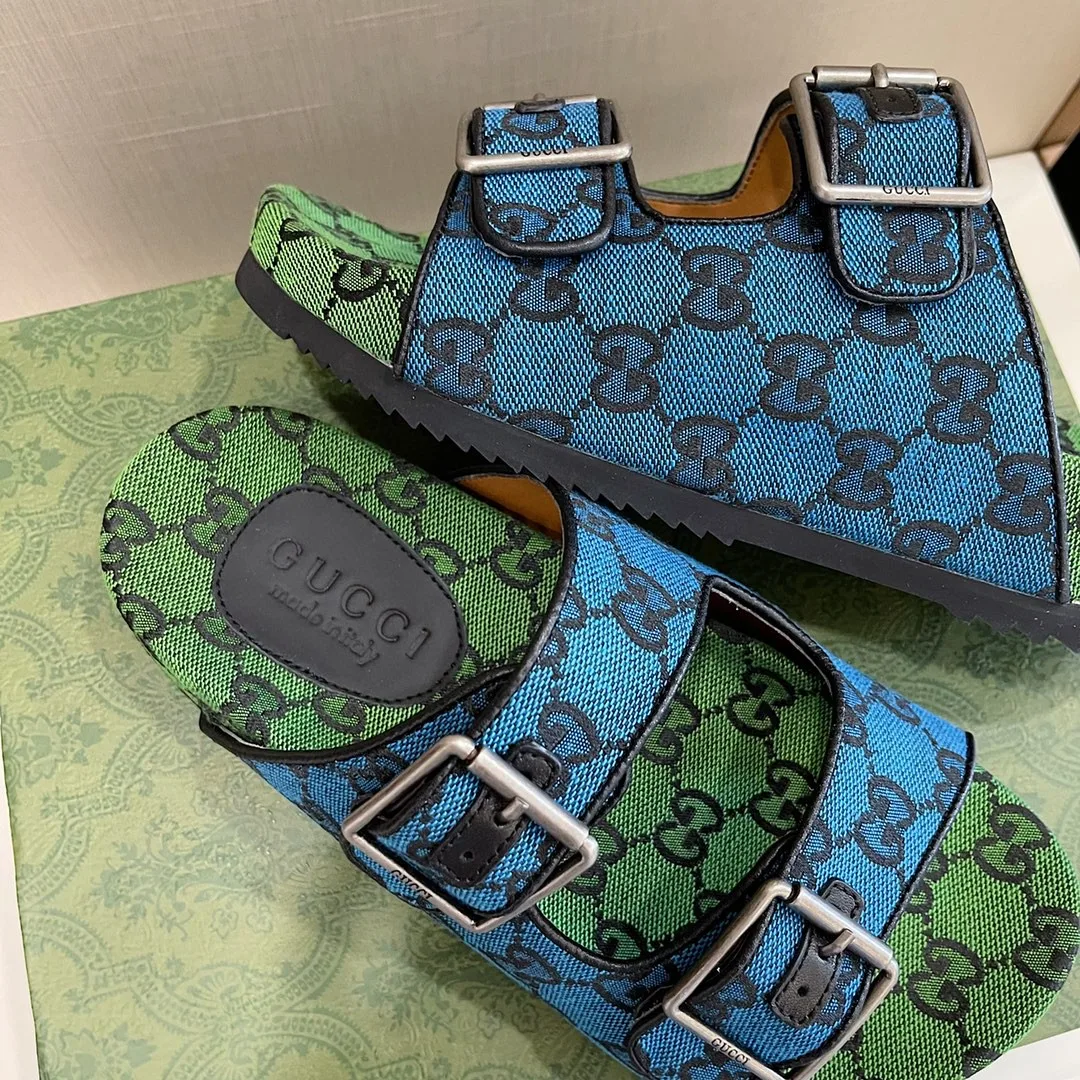 Gucci Slide Sandal With Straps Blue 2HK60 - Image 9