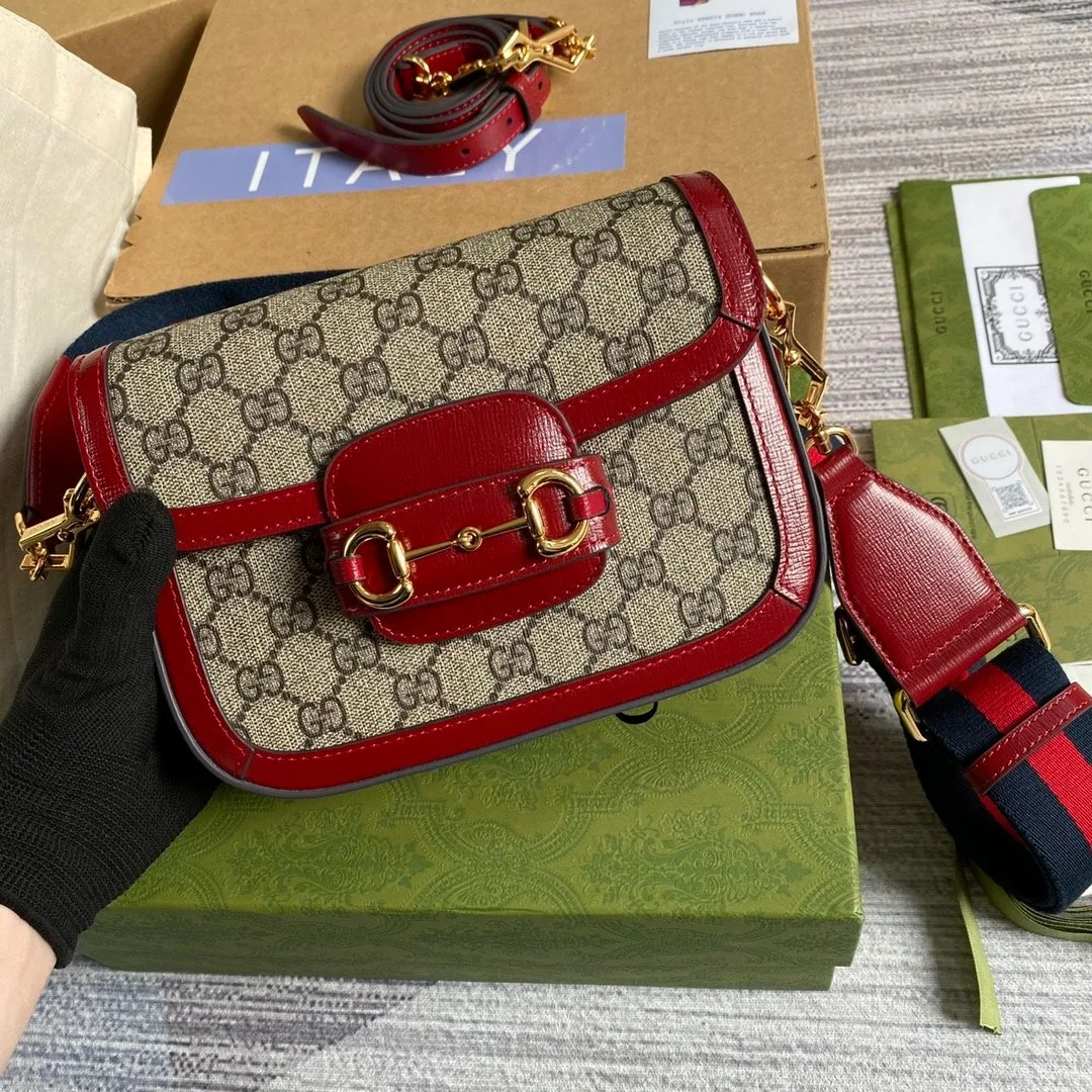 Gucci Horsebit 1955 GG Mini Bag Red - Image 4