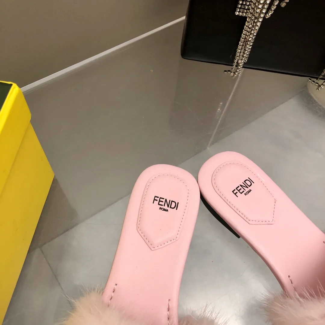 Fendi Pink Mink Slides - Image 4