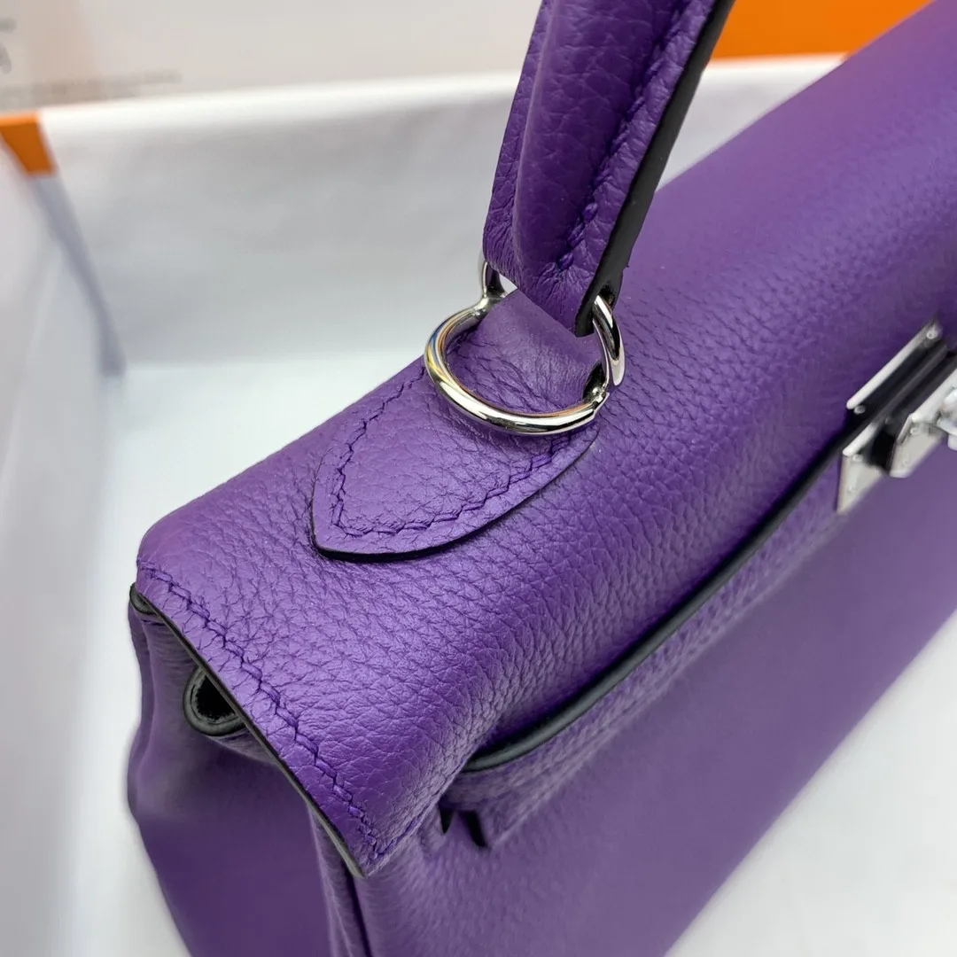 Hermes Kelly 25 Retourne Togo Purple Bag - Image 5