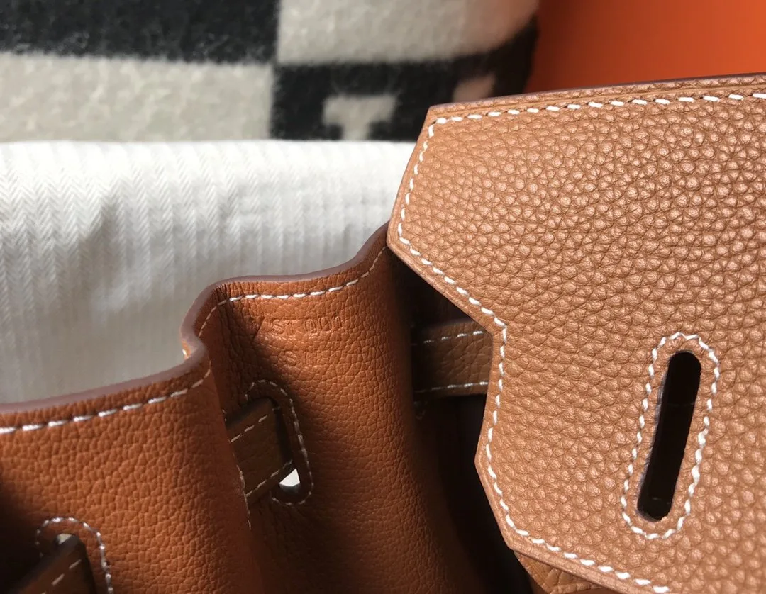 Hermes Birkin Top Handle Bag / Brown Togo Gold Hardware Bag - Image 3
