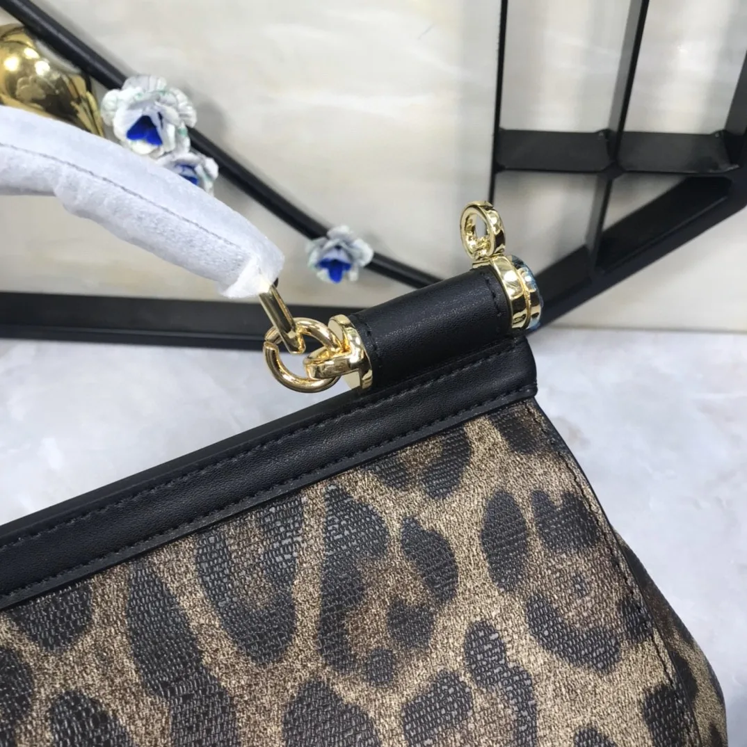 Dolce & Gabbana Leopard Print Small Sicily Top Handle Bag Muticolour / DG - Image 4