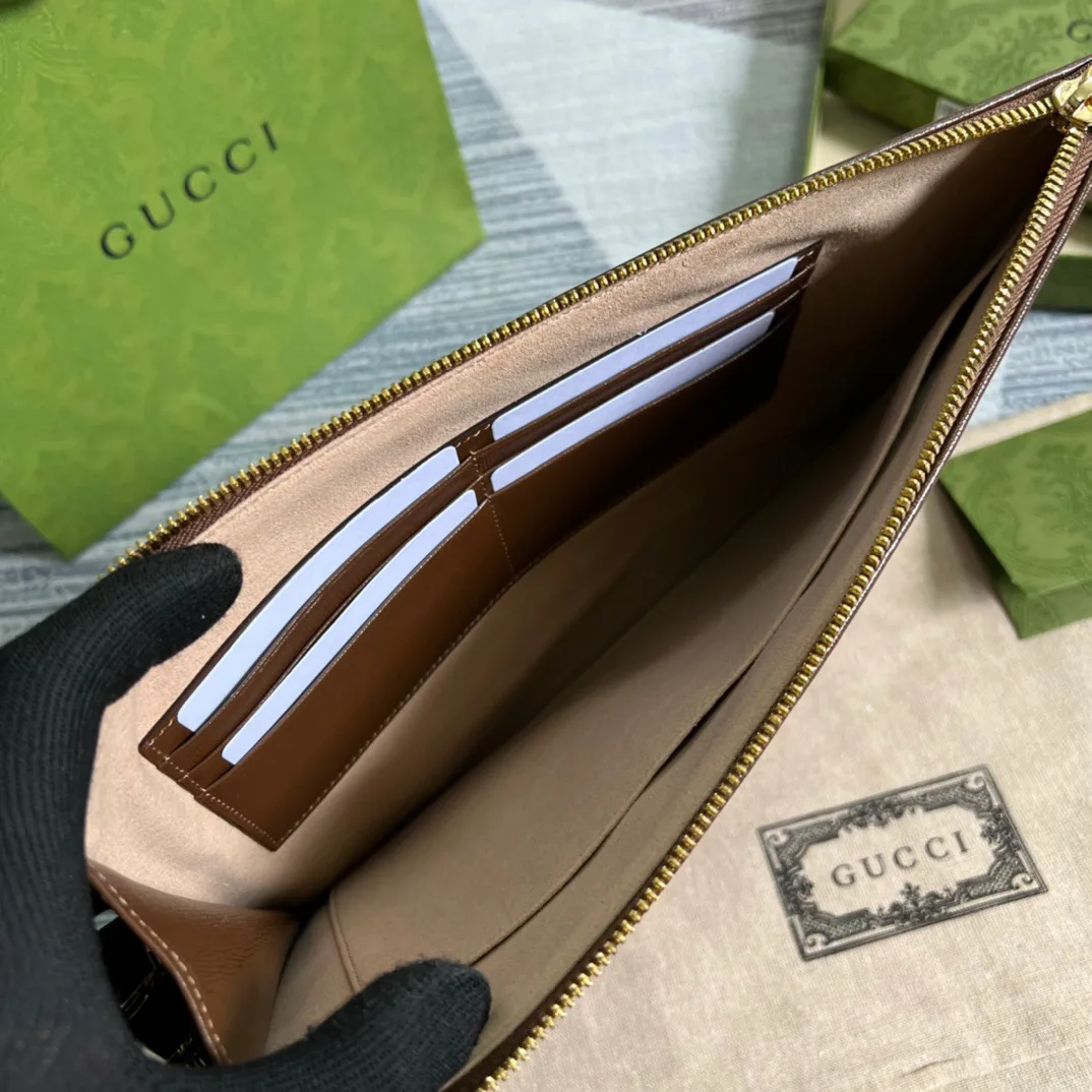 Alternative view of Gucci GG Wool Pouch With Interlocking G Black , Men’s Pouch /