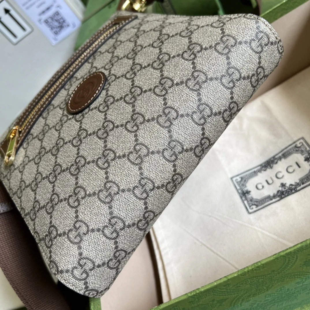 Gucci Supreme Messenger Bag Beige And Ebony GG Supreme Canvas / - Image 9