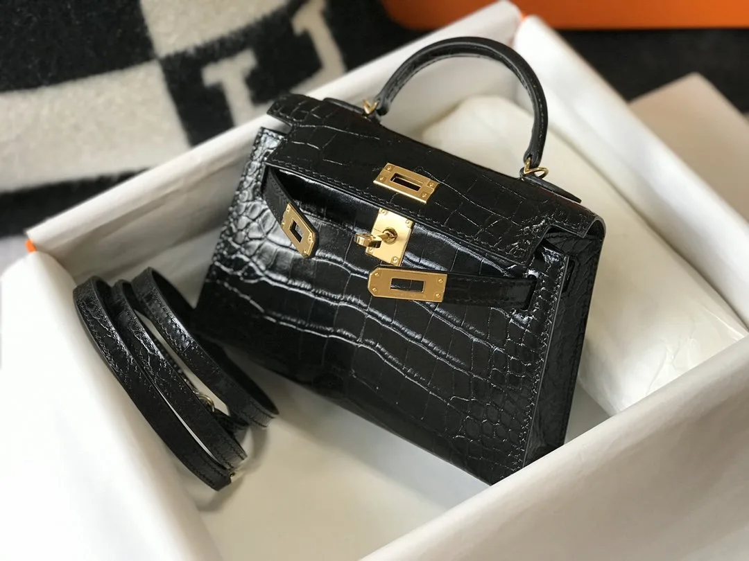Hermes Kelly Black Gold Toned Hardware / - Image 3