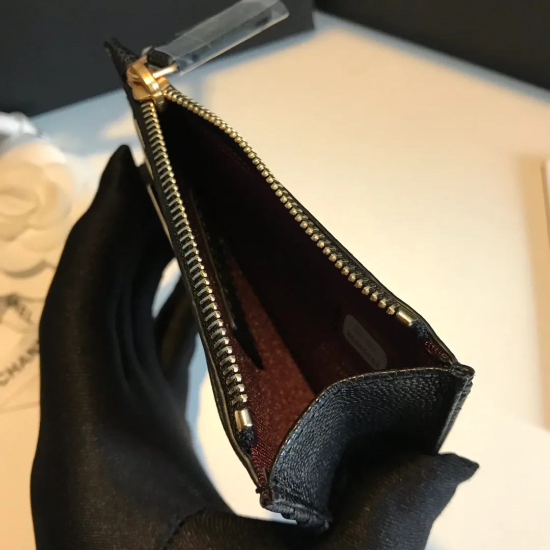Chanel Flat Card Holder Black Bag / - Image 8