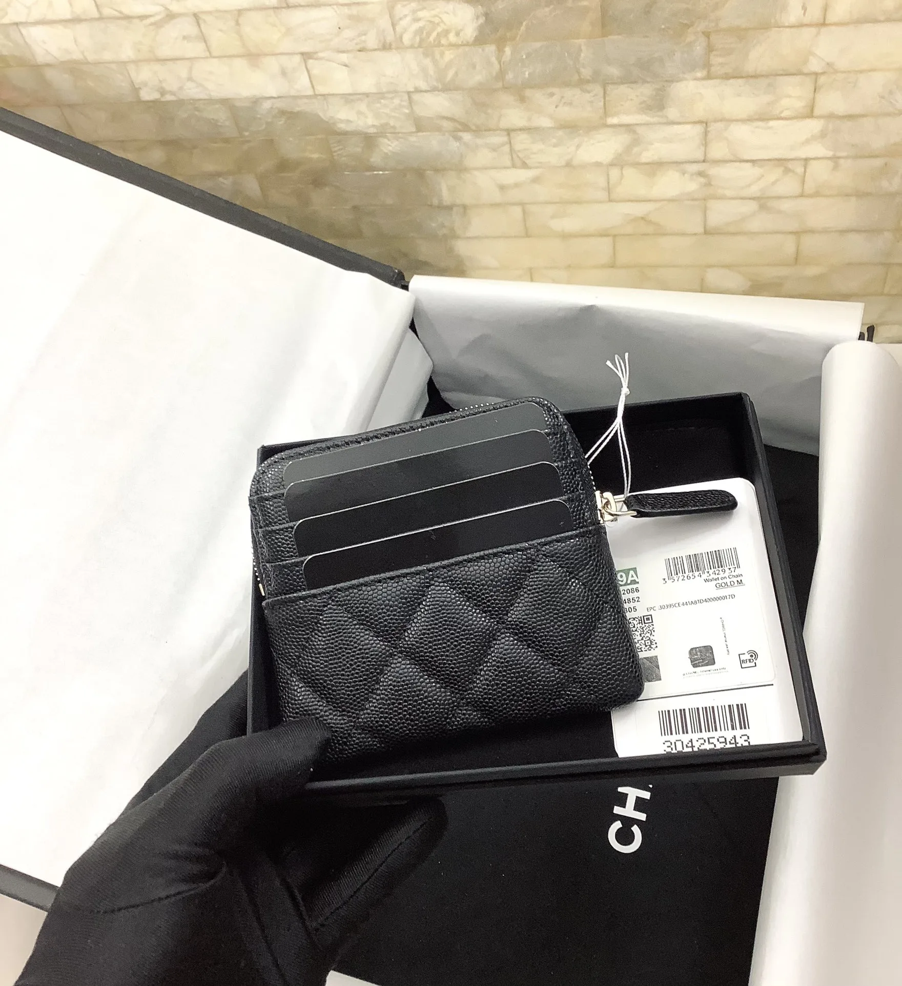Alternative view of Chanel CO-CO 2.55 Flap Card Holder / Gold Hardware Black