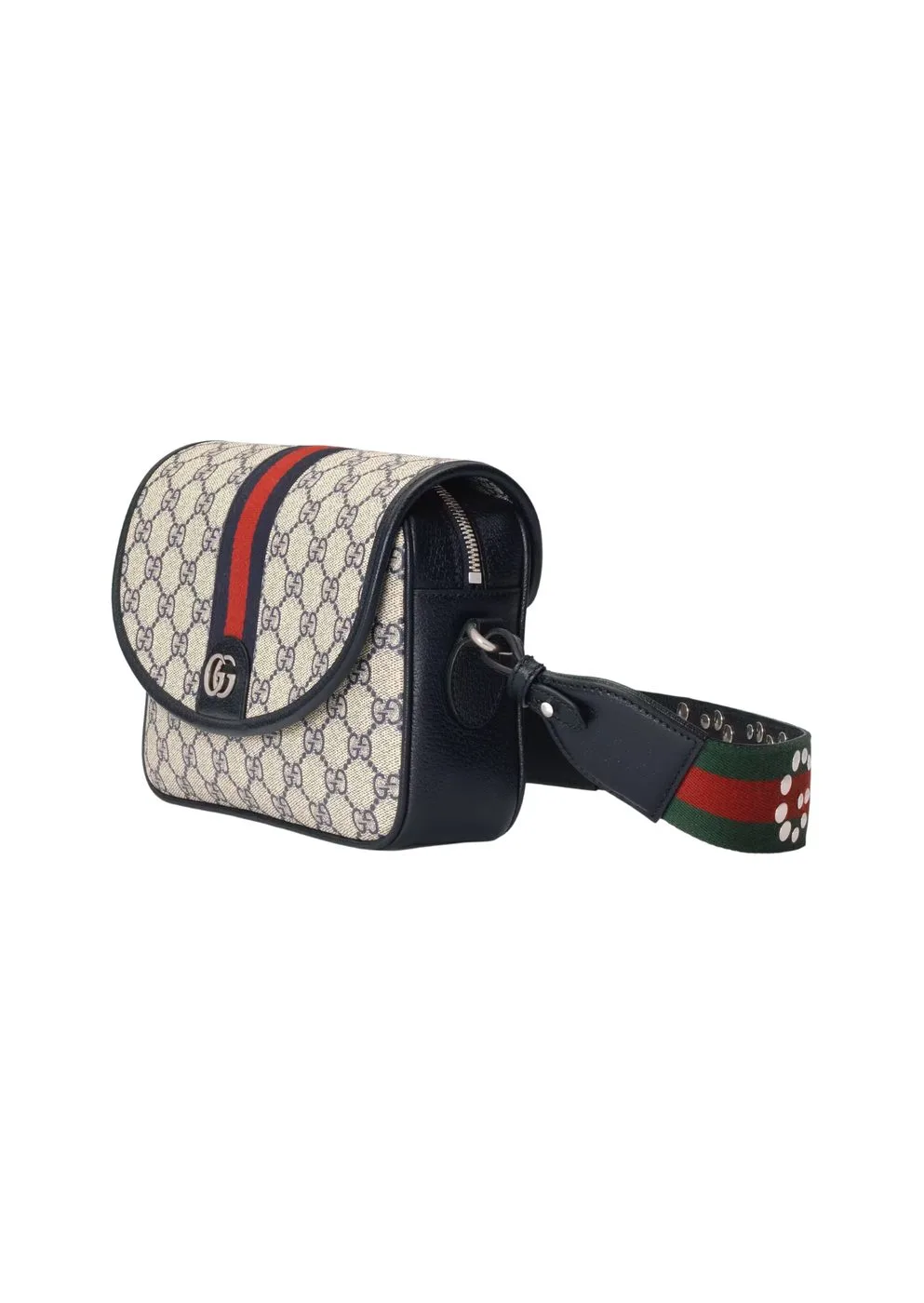 Gucci Ophidia GG Small Shoulder Bag Dark Blue/Beige - Image 5