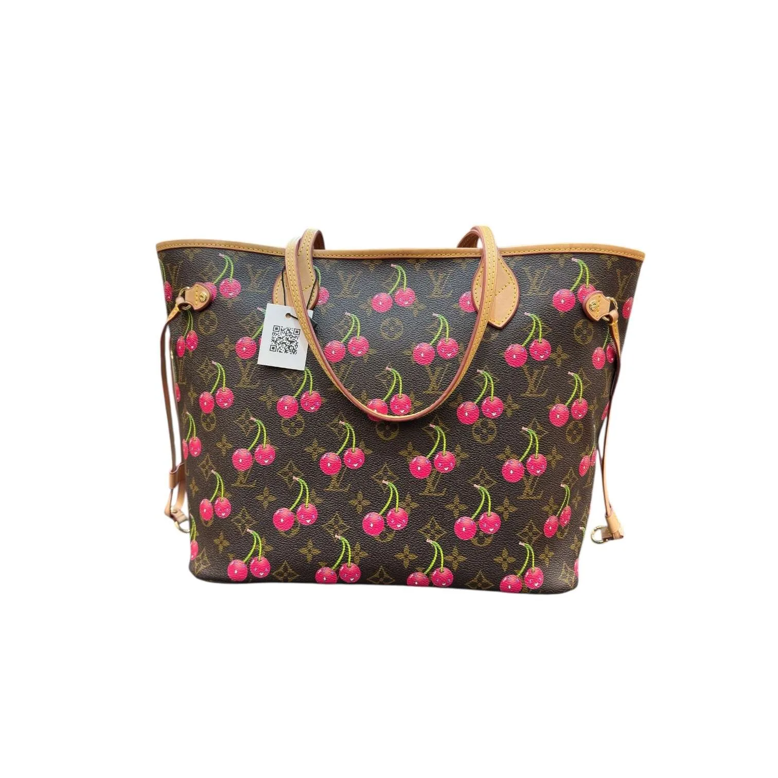 Cherry Monogram Neverfull MM Style Tote Bag - Image 4