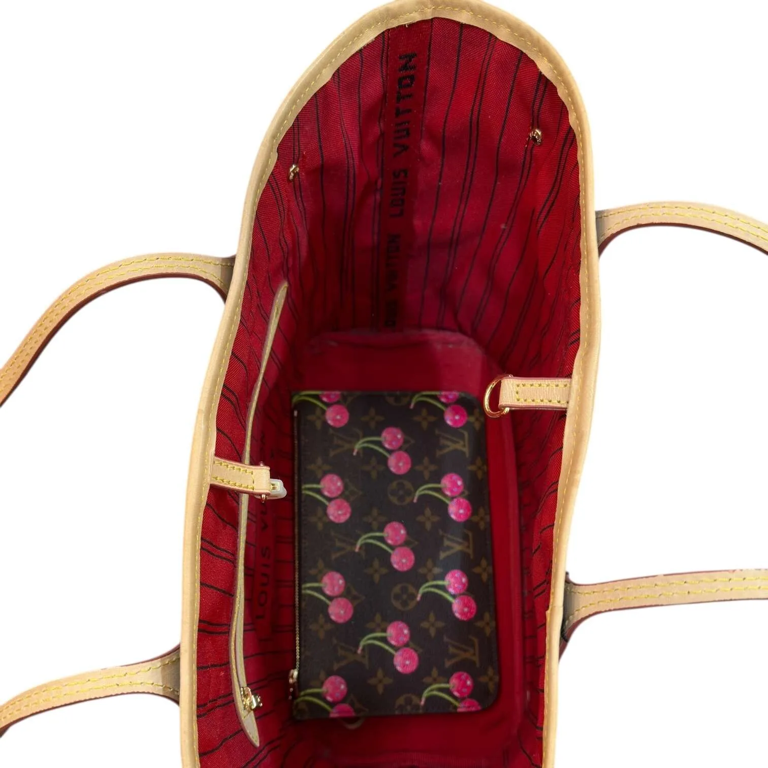 Cherry Monogram Neverfull MM Style Tote Bag - Image 5
