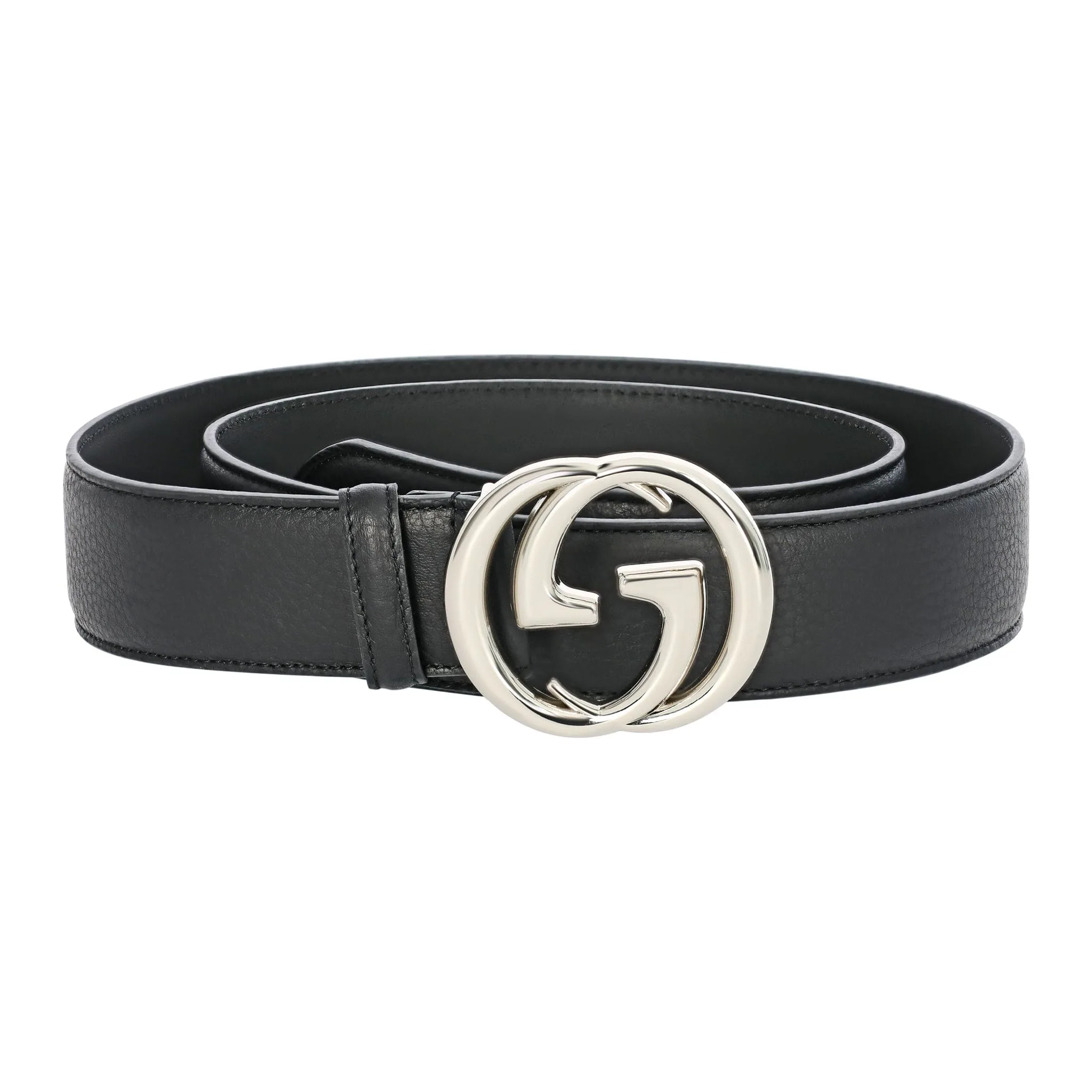 Leather Belt Silver / Chromium Buckle - Image 3