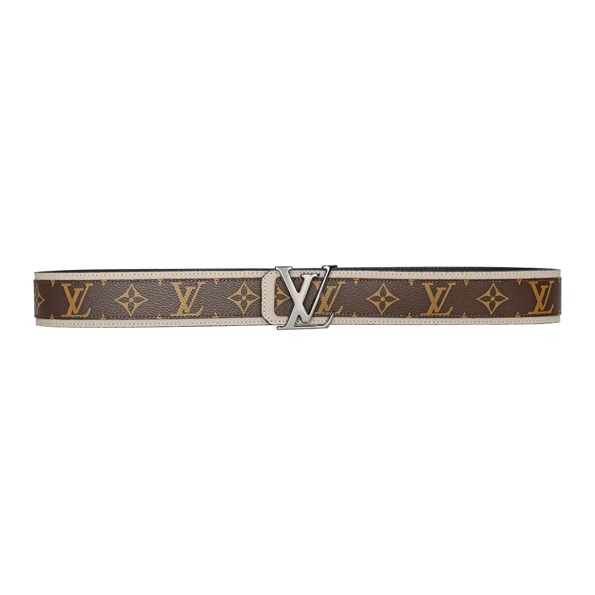 Brown Monogram style Leather Belt Amazing Beige - Image 2