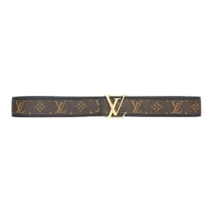 Alternative view of Brown Monogram style Leather Belt Amazing Black