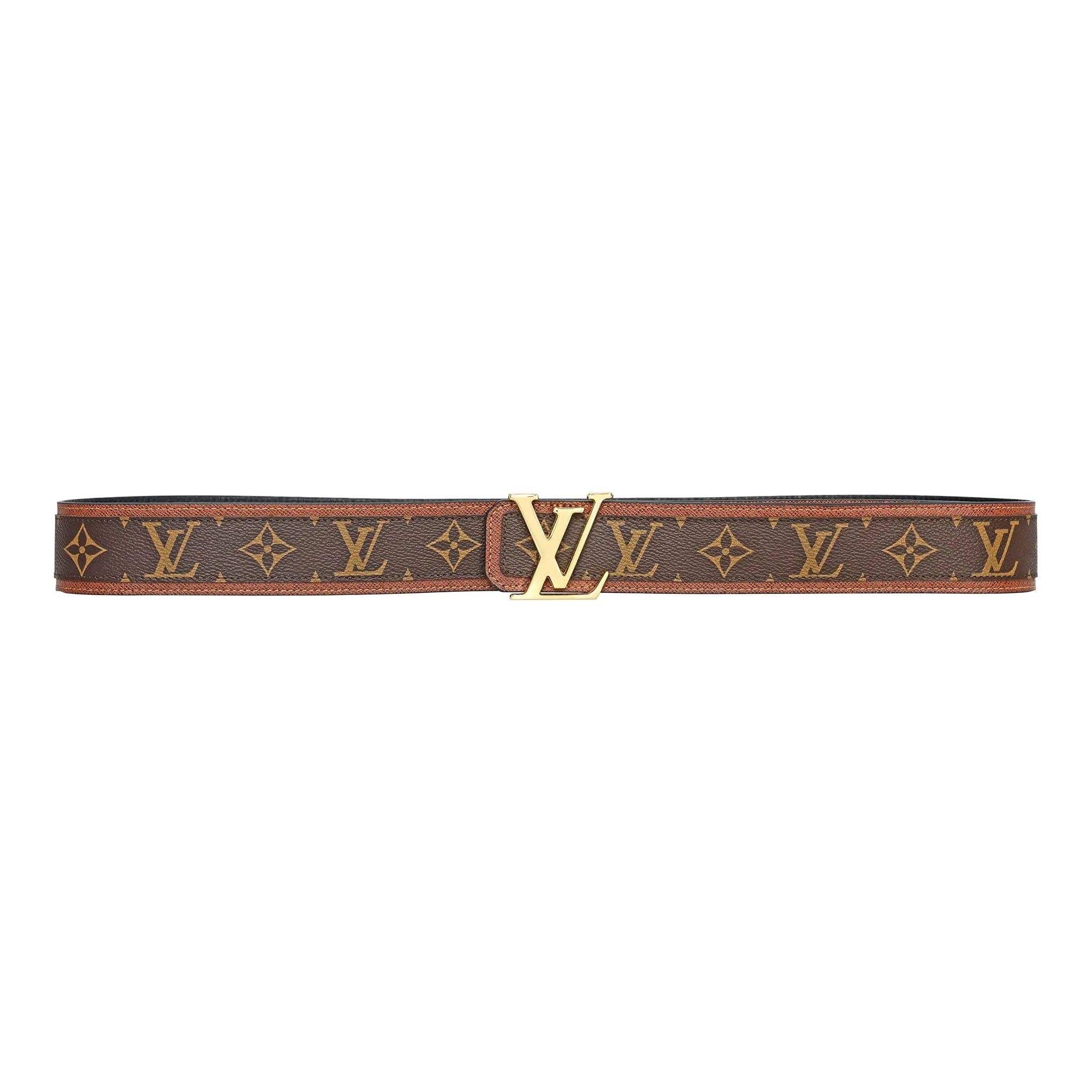 Brown Monogram style Leather Belt Amazing Camel - Image 2