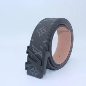 Alternative view of Black Monogram style Leather Belt