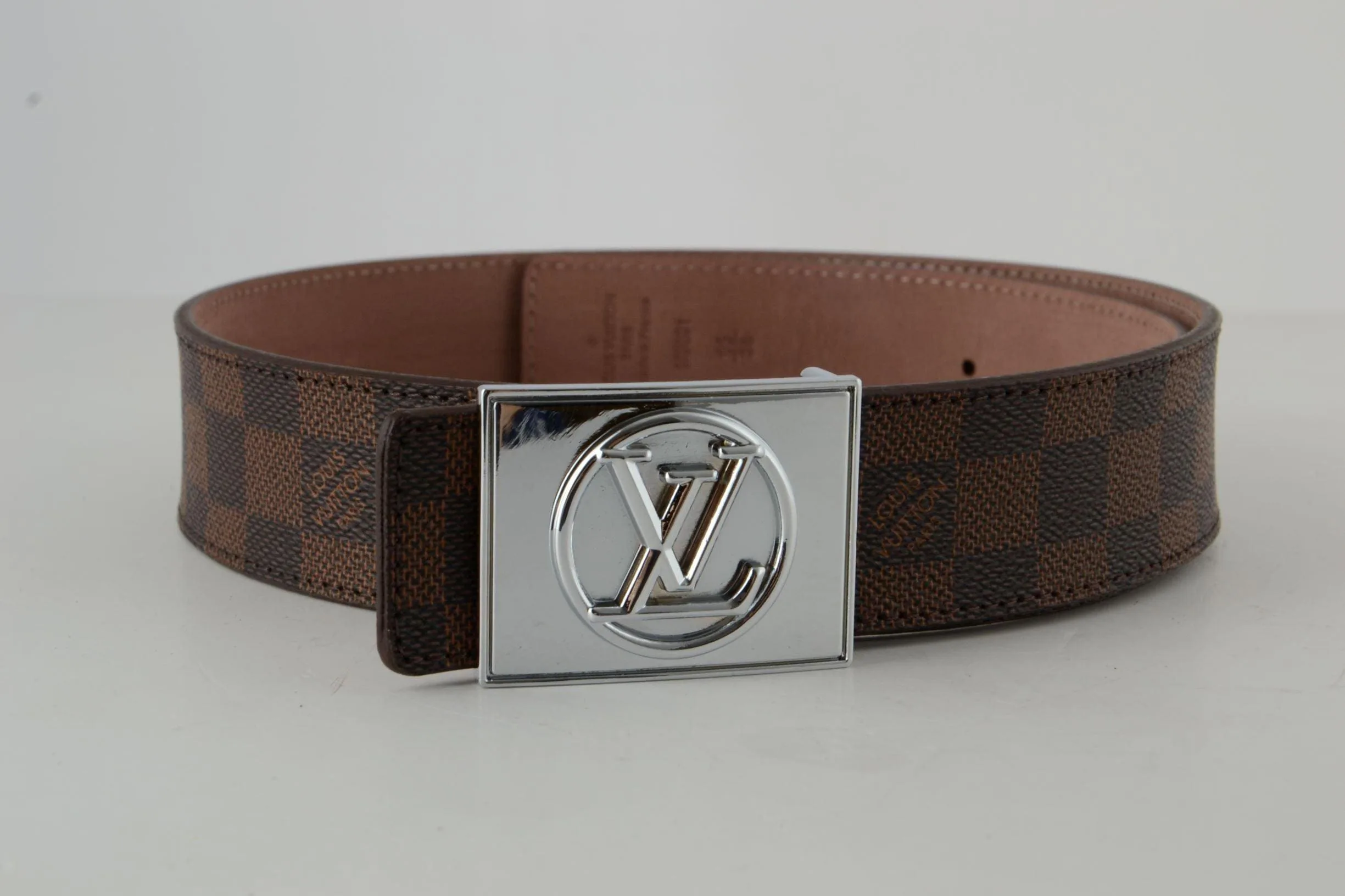 Brown Damier SiAmazinger Buckle Leather Belt - Image 2