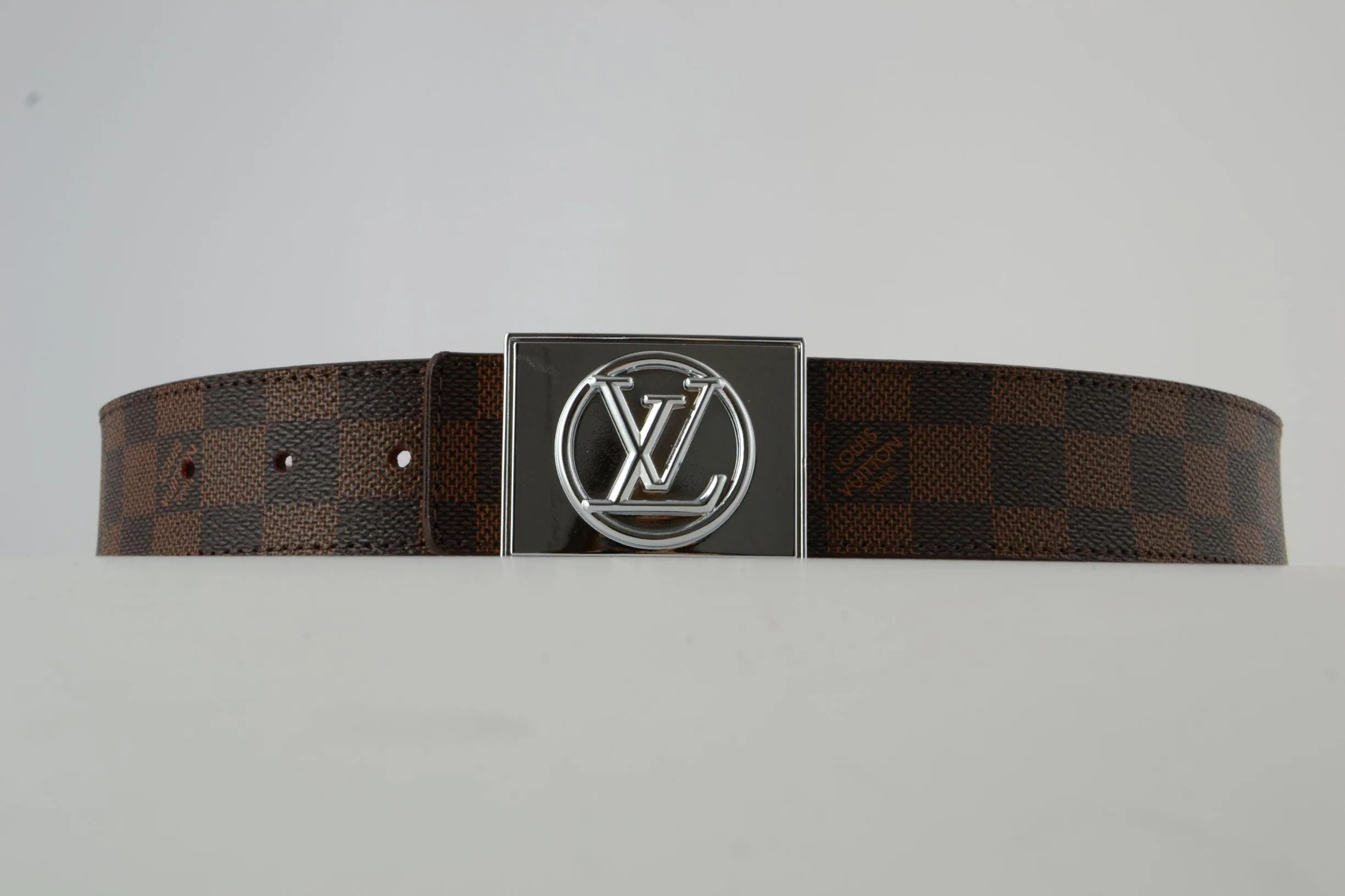 Brown Damier SiAmazinger Buckle Leather Belt - Image 5