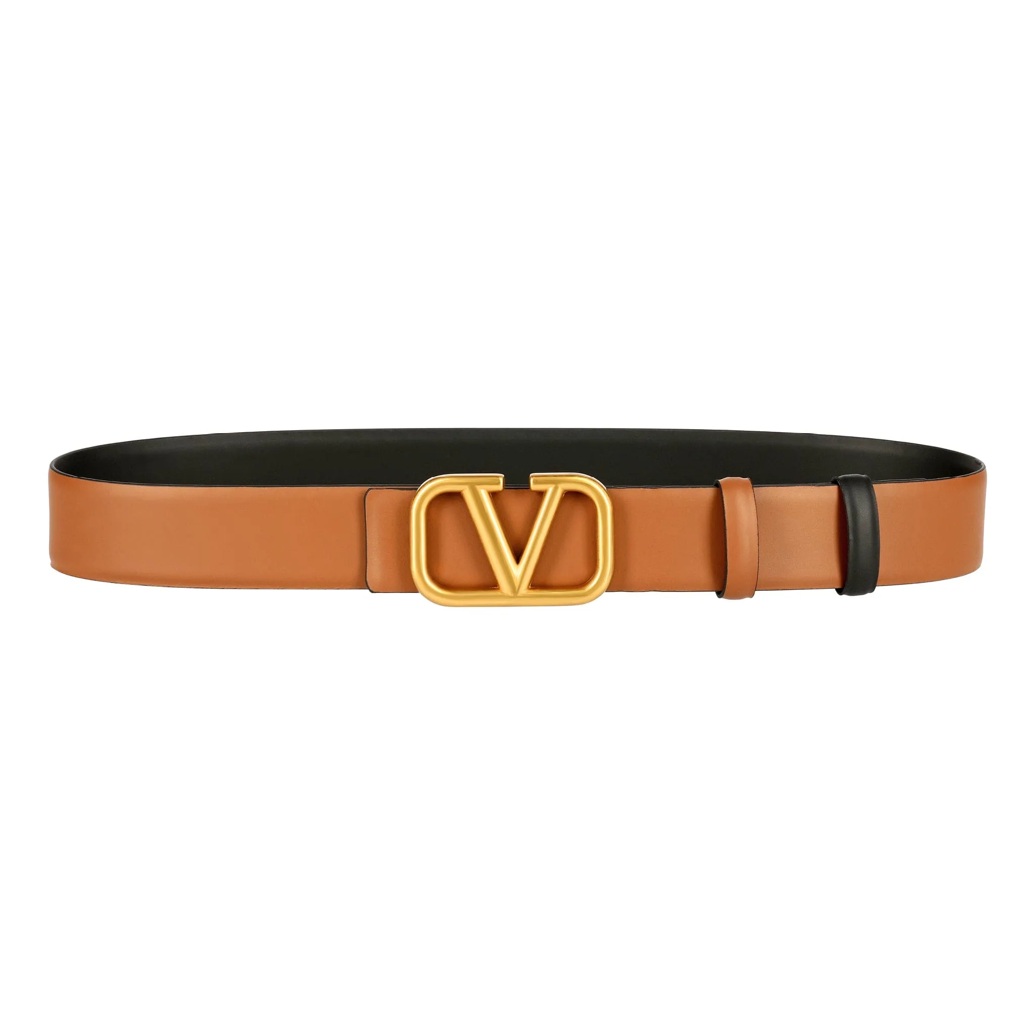 Reversible Amazing Gold Buckle Leather Belt - Image 2