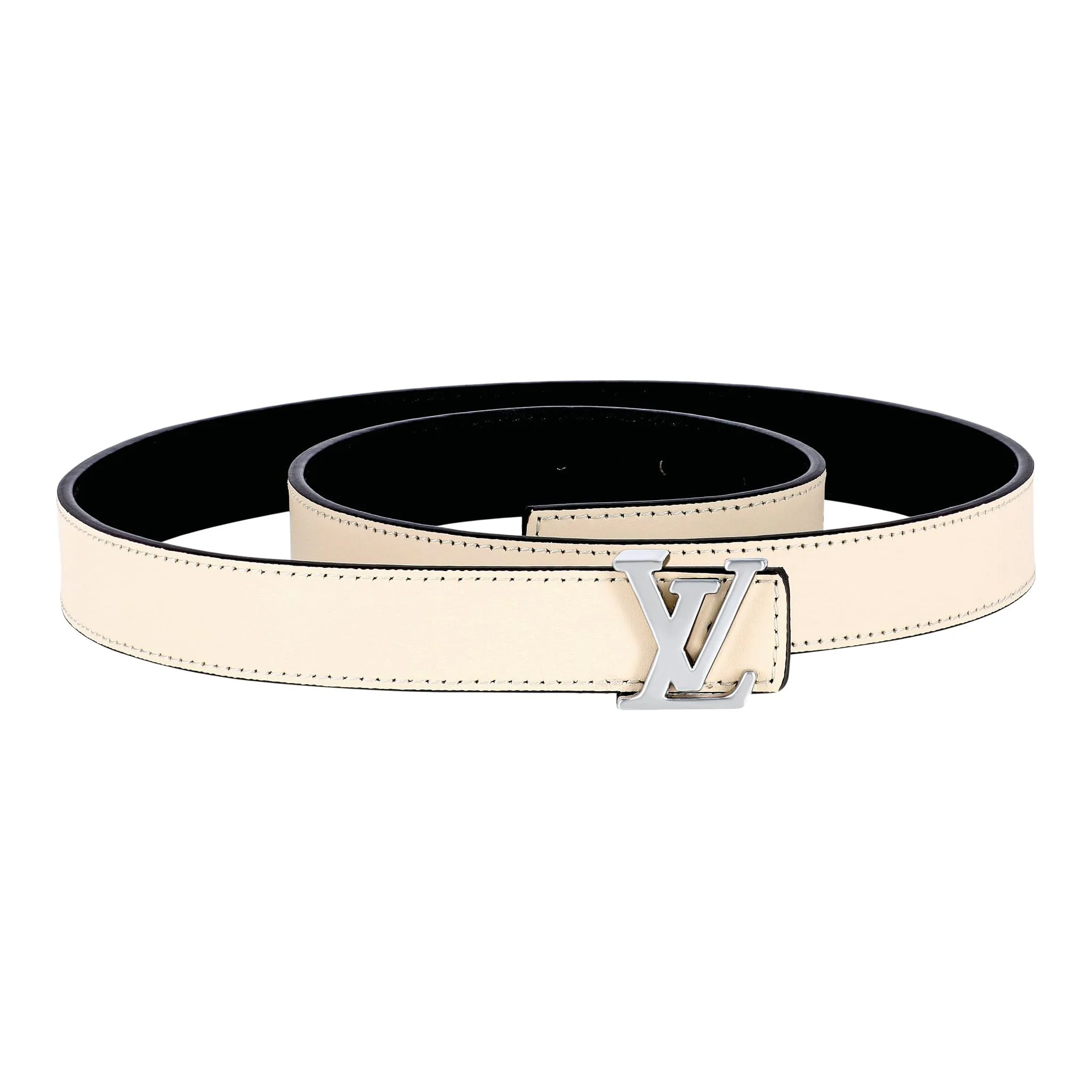 Reversible Beige / Black Leather Belt - Image 3