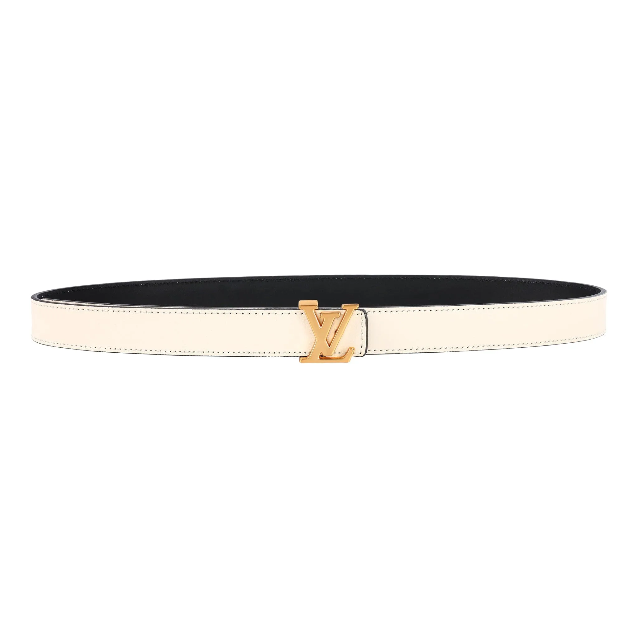 Reversible Beige / Black Leather Belt - Image 2