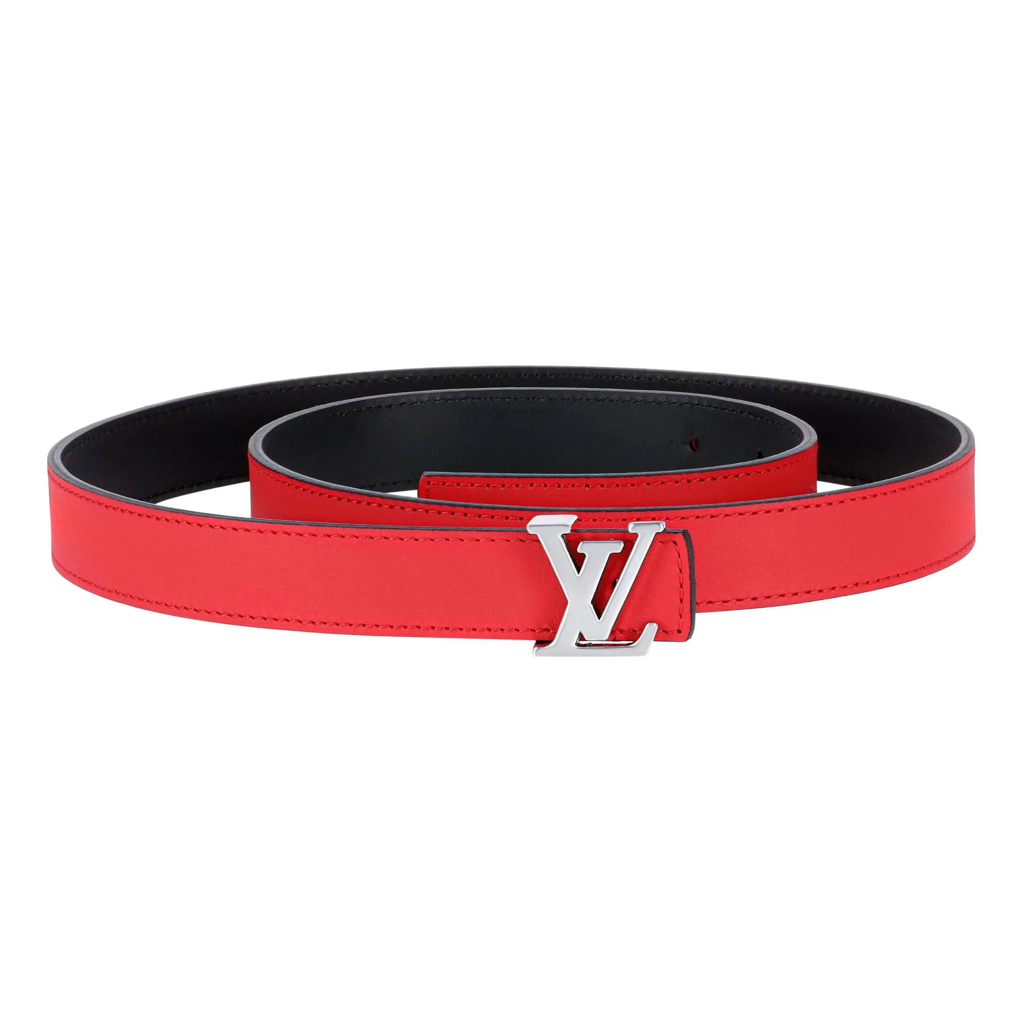 Reversible Red / Black Leather Belt - Image 3