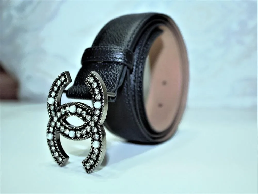 Caviar Pattern Amazing Belt SiAmazinger Diamond Buckle - Image 2