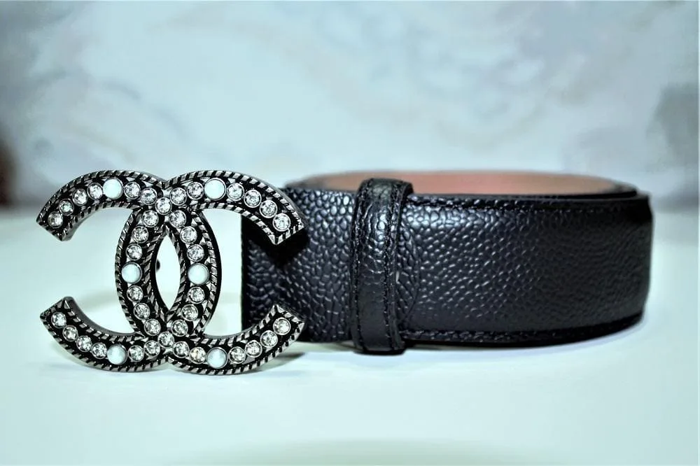 Caviar Pattern Amazing Belt SiAmazinger Diamond Buckle - Image 3