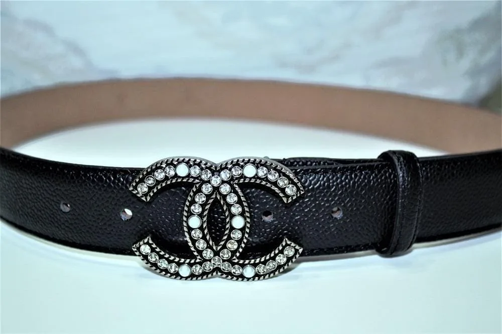 Caviar Pattern Amazing Belt SiAmazinger Diamond Buckle - Image 4