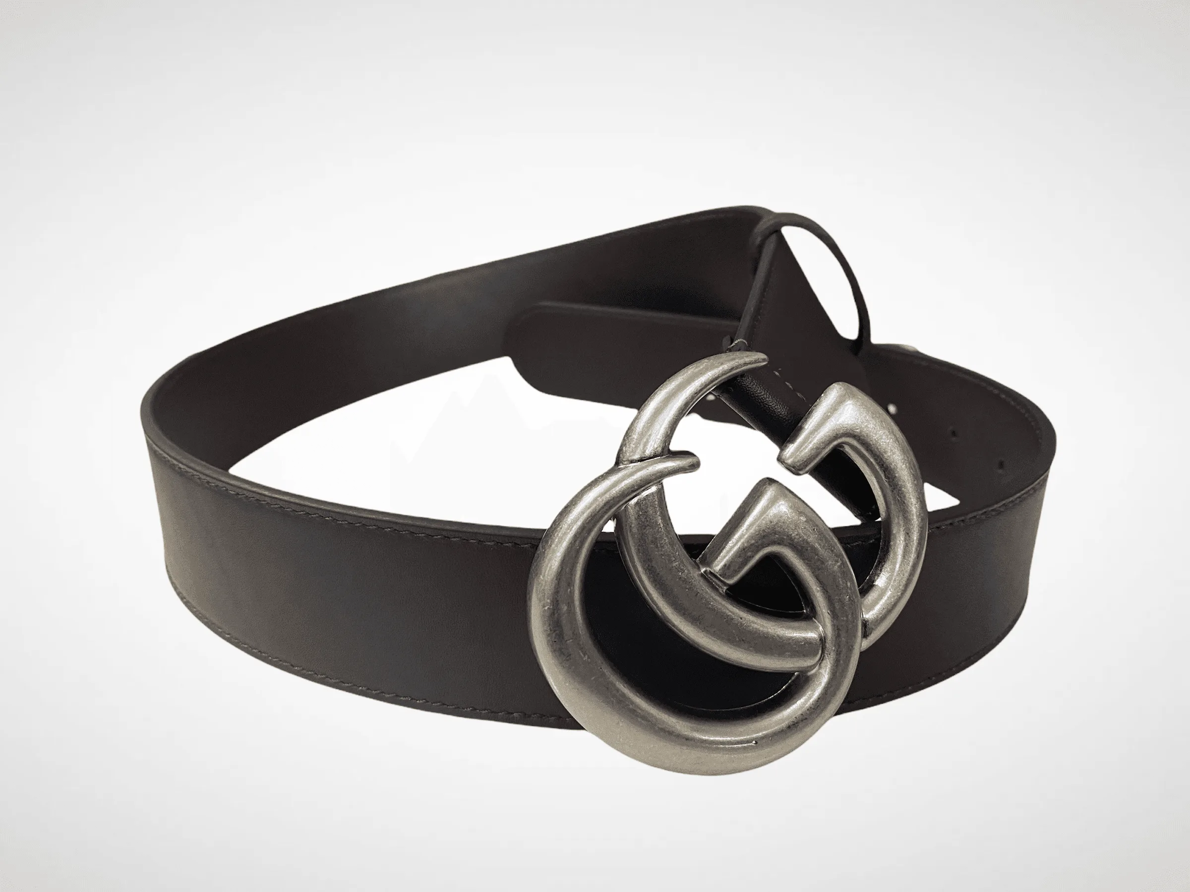 Dark Brown Leather Belt SiAmazinger Buckle - Image 2