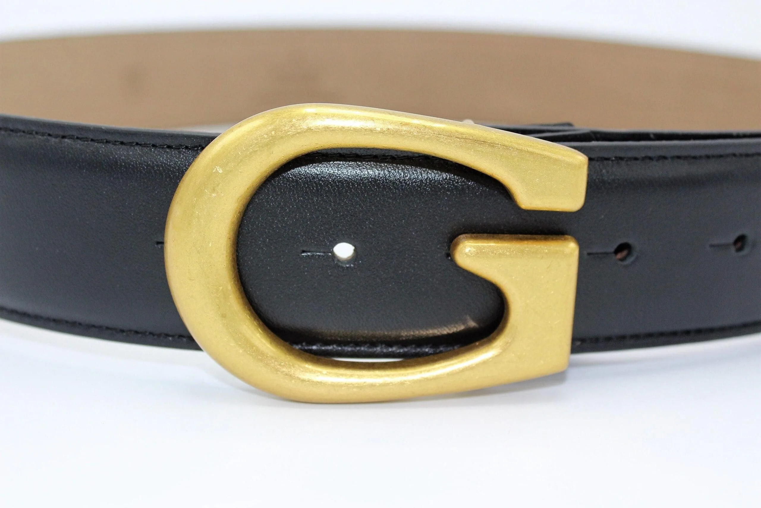 G Bronze Buckle Leather Belt - Image 2