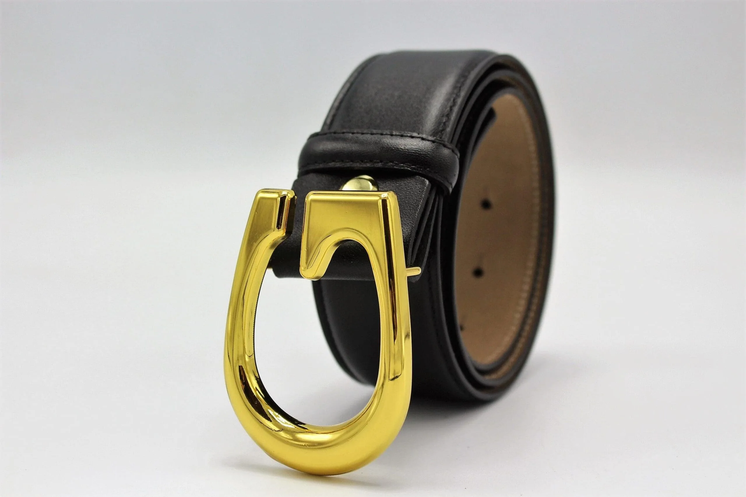 G Gold Buckle Leather Belt - Image 4